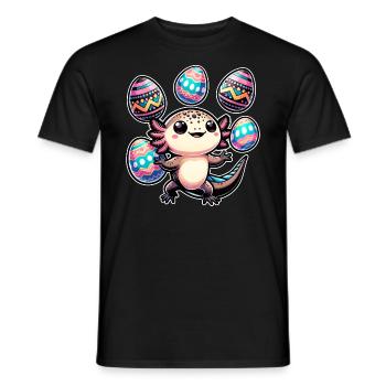 Axolotl Juggler Easter Eggs - Men's T-Shirt - black - Front - AI Model Male 178 light (178cm)
