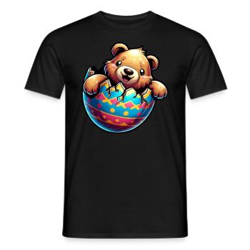Easter Bear Hatches from Easter Egg: Sweets - Men's T-Shirt - black - Front - AI Model Male 178 light (178cm)