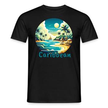 Karibik Urlaub Amerikanischer Strand - Männer T-Shirt - Schwarz - Vorne - AI Model Male 178 light (178cm)