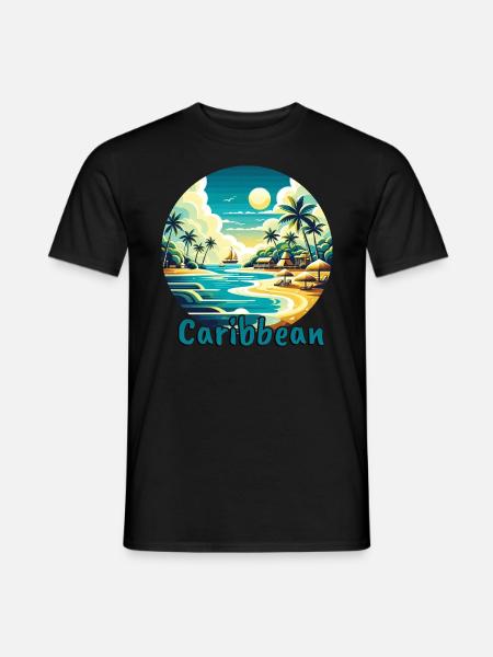 Caribbean Vacation American Beach - Men's T-Shirt - black