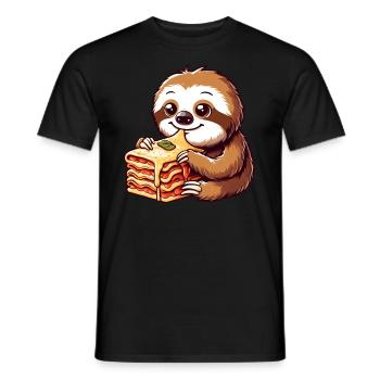 Faultier Liebt Italienische Lasagne - Männer T-Shirt - Schwarz - Vorne - AI Model Male 178 light (178cm)