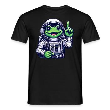 Astronaut Frog Toad Space Cosmonaut - Men's T-Shirt - black - Front - AI Model Male 178 light (178cm)