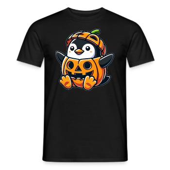 Halloween Pinguin Kürbis Kostüm Lustig Skurril - Männer T-Shirt - Schwarz - Vorne - AI Model Male 178 light (178cm)
