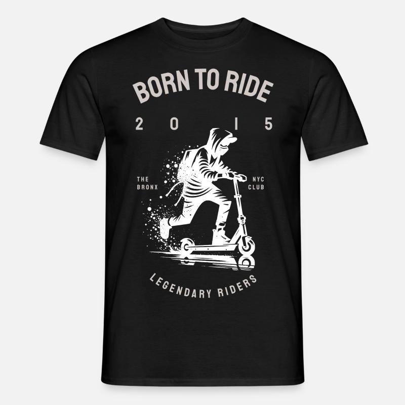 Conception de trottinette - Born to Ride - T-shirt homme - noir