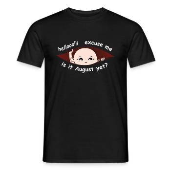 Entschuldigen Sie, ist es August noch lustiger Mutterschaftsjunge - Männer T-Shirt - Schwarz - Vorne - AI Model Male 178 light (178cm)
