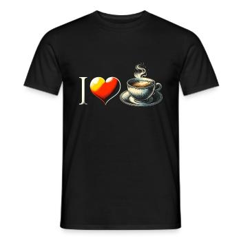 Ich liebe Kaffee - Männer T-Shirt - Schwarz - Vorne - AI Model Male 178 light (178cm)