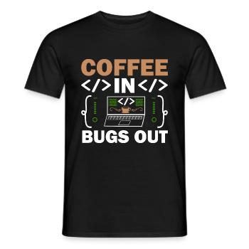Coffee Coding Programmer Coder Developer Nerd Coff - Men's T-Shirt - black - Front - AI Model Male 178 light (178cm)