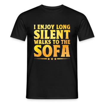 I Enjoy Long Silent Walks To The Sofa Sayings For - Men's T-Shirt - black - Front - AI Model Male 178 light (178cm)