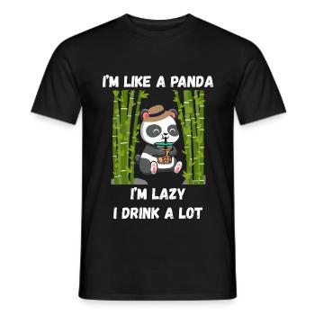 Lazy-Panda-Modus - Männer T-Shirt - Schwarz - Vorne - AI Model Male 178 light (178cm)