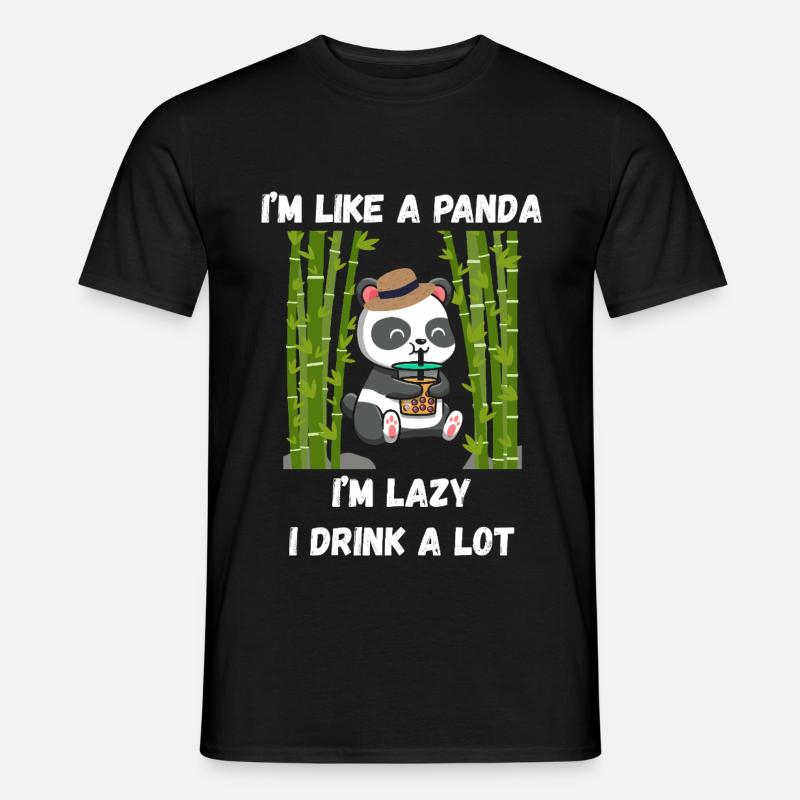 Lazy-Panda-Modus - Männer T-Shirt - Schwarz