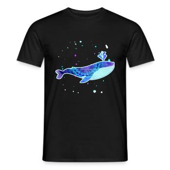 Blue whale pattern pastel tones - Men's T-Shirt - black - Front - AI Model Male 178 light (178cm)