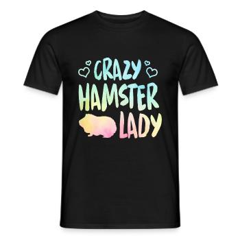 Crazy Hamster Lady Hamster Pet Animal Lover Hamste - Männer T-Shirt - Schwarz - Vorne - AI Model Male 178 light (178cm)