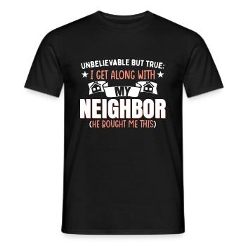 Drôle de blague de voisin de quartier - T-shirt homme - noir - Devant - AI Model Male 178 light (178cm)