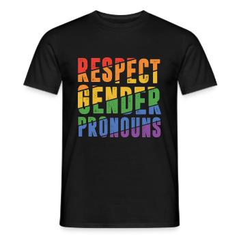 Respect Gender Pronouns Bisexual Rainbow Proud Gay - Männer T-Shirt - Schwarz - Vorne - AI Model Male 178 light (178cm)