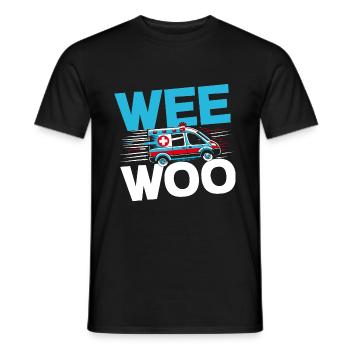 Wee Woo Ambulancier Ambulanciers Paramédicaux EMS Paramedic - T-shirt homme - noir - Devant - AI Model Male 178 light (178cm)
