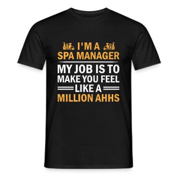 Gestionnaire de SPA Emploi Bien-être Drôle Gestion de SPA Sayi - T-shirt homme - noir - Devant - AI Model Male 178 light (178cm)