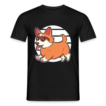 Corgi - T-shirt homme - noir - Devant - AI Model Male 178 light (178cm)