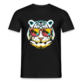 Weißer Tiger - Männer T-Shirt - Schwarz - Vorne - AI Model Male 178 light (178cm)