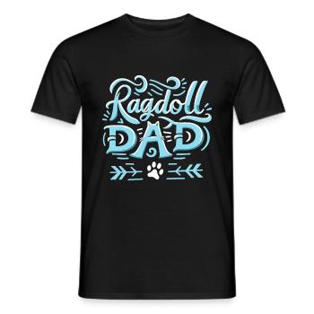 Ragdoll Papa Ragdolls Besitzer Katzenliebhaber - Männer T-Shirt - Schwarz - Vorne - AI Model Male 178 light (178cm)