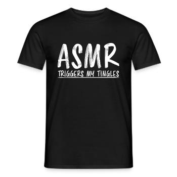ASMR Saying Triggers Tingles Funny ASMR Gift - Men's T-Shirt - black - Front - AI Model Male 178 light (178cm)