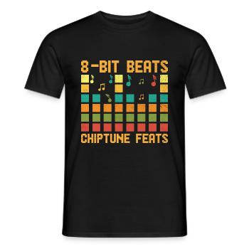 Chiptune Music Lover Groove to the Bleeps and Bloo - Men's T-Shirt - black - Front - AI Model Male 178 light (178cm)