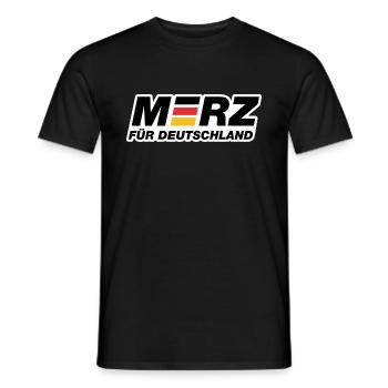 Merz für Deutschland - Kanzler - Kanzlerkandidat - Männer T-Shirt - Schwarz - Vorne - AI Model Male 178 light (178cm)