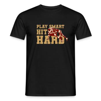 American Football Play Smart Hit Hard - T-shirt homme - noir - Devant - AI Model Male 178 light (178cm)