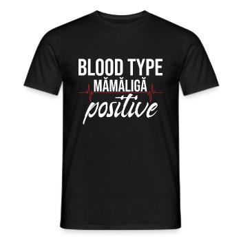 Groupe sanguin Mamaliga Positif Cuisine roumaine - T-shirt homme - noir - Devant - AI Model Male 178 light (178cm)