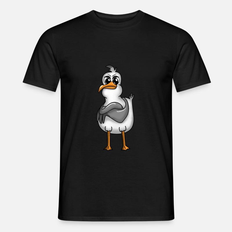 PLATTDEUTSCHER SPRUCH MÖWE NORDDEUTSCH - Männer T-Shirt - Schwarz