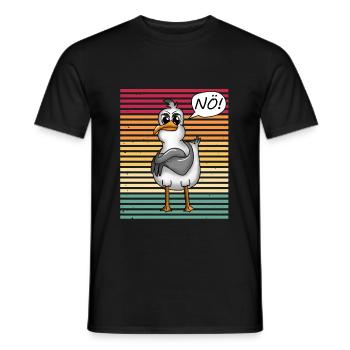 PLATTDEUTSCHER SPRUCH MIT MÖWE - Männer T-Shirt - Schwarz - Vorne - AI Model Male 178 light (178cm)