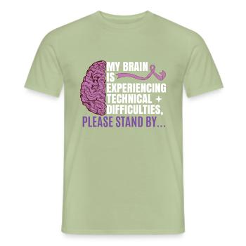 Epilepsy Awareness Designs for Men - Men's T-Shirt - sage - Front - AI Model Male 178 light (178cm)