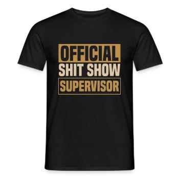 Sarcasm Shit Show Supervisor Retro - Men's T-Shirt - black - Front - AI Model Male 178 light (178cm)