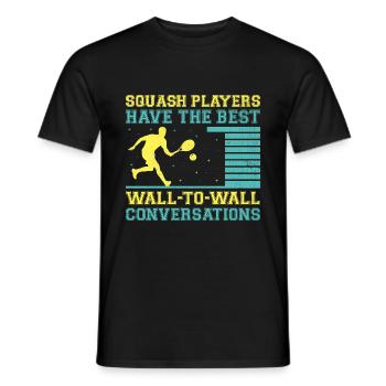 Joueur de squash Joueur de squash Joueur de tennis Raquetball Spor - T-shirt homme - noir - Devant - AI Model Male 178 light (178cm)