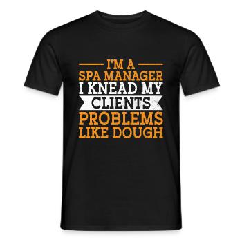SPA Manager Job Wellness Funny SPA Management Sayi - Men's T-Shirt - black - Front - AI Model Male 178 light (178cm)