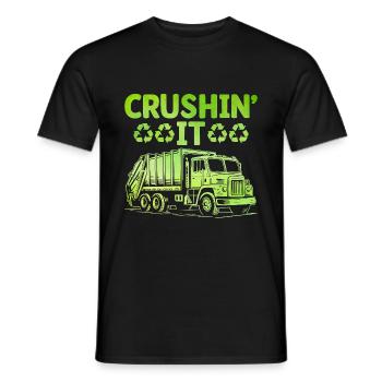 Crushin' It Trash Collector Garbage Collecting - Men's T-Shirt - black - Front - AI Model Male 178 light (178cm)
