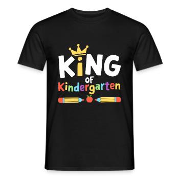 King Of Kindergarten School Teacher Students - Men's T-Shirt - black - Front - AI Model Male 178 light (178cm)