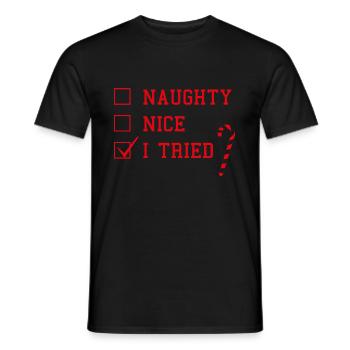 Christmas - Men's T-Shirt - black - Front - AI Model Male 178 light (178cm)