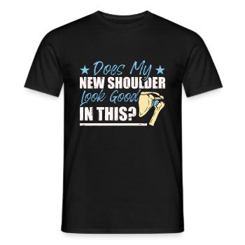 Lustige Schulter-Erholung - Männer T-Shirt - Schwarz - Vorne - AI Model Male 178 light (178cm)