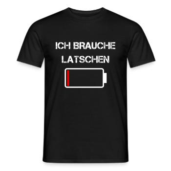 Sächsische Küche | Ich brauche Latschen - Männer T-Shirt - Schwarz - Vorne - AI Model Male 178 light (178cm)