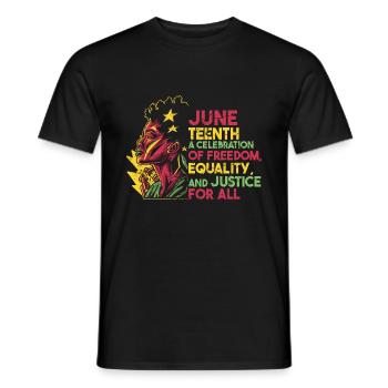 Juneteenth Black History June 19th - Men's T-Shirt - black - Front - AI Model Male 178 light (178cm)