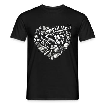 Heart Baking Pastry Baker Bread Bake Cake Bakers - Men's T-Shirt - black - Front - AI Model Male 178 light (178cm)