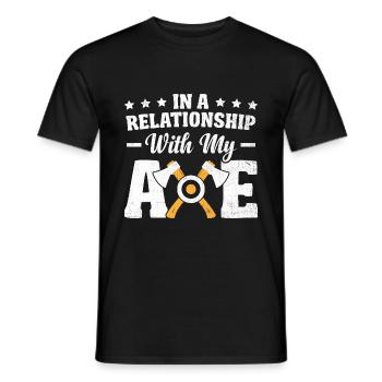 In A Relationship With My Axe Throwing Hatchet - Men's T-Shirt - black - Front - AI Model Male 178 light (178cm)