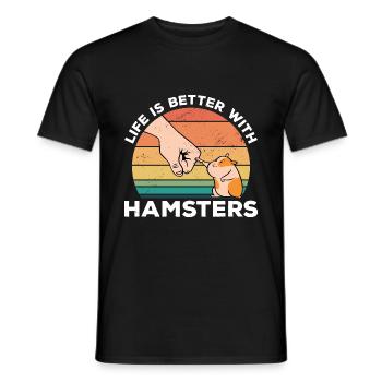 Life Is Better With A Hamster Animal Lover Hamster - Männer T-Shirt - Schwarz - Vorne - AI Model Male 178 light (178cm)