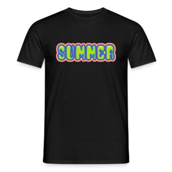 Été - soleil - vacances - bonne humeur - T-shirt homme - noir - Devant - AI Model Male 178 light (178cm)