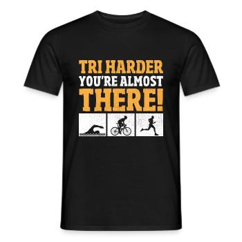 Tri Vous y êtes presque Triathlète Triathlo - T-shirt homme - noir - Devant - AI Model Male 178 light (178cm)