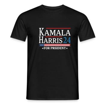 Kamala Harris 2024 for the election campaign - Men's T-Shirt - black - Front - AI Model Male 178 light (178cm)