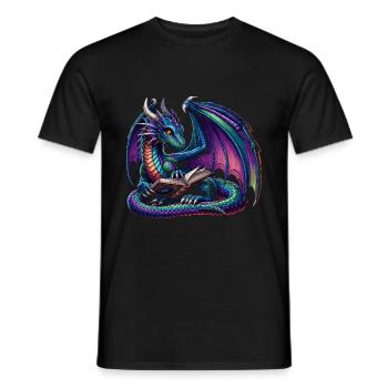 Dragon Lecture Livre Livres Rat de Bibliothèque Bibliophile - T-shirt homme - noir - Devant - AI Model Male 178 light (178cm)