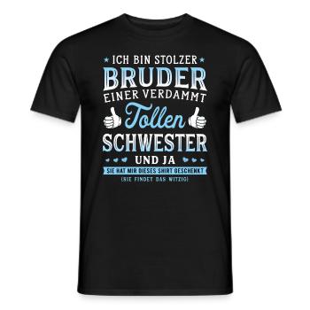 Stolzer Bruder verdammt tollen Schwester Geschenk - Männer T-Shirt - Schwarz - Vorne - AI Model Male 178 light (178cm)