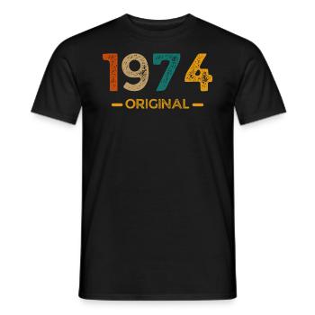 1974 Original - Männer T-Shirt - Schwarz - Vorne - AI Model Male 178 light (178cm)