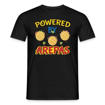Colombia Food Venezuela Powered By Arepas - Men's T-Shirt - black - Front - AI Model Male 178 light (178cm)
